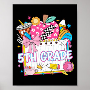 Klasse 5 Mädchen Kinder Lustig Zurück Zur Schule Poster