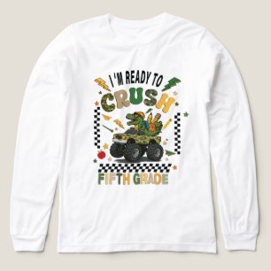 Klasse 5 Zurück zur Schule Dinosaurier Monstertruc Tri-Blend Shirt