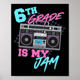 Klasse 6 ist mein Ding Vintage 80er Boombox Lehrer Poster