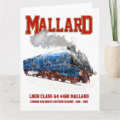 Klasse A4 Mallard - Weltschnellste Dampflokomotive Dankeskarte (Vorderseite)