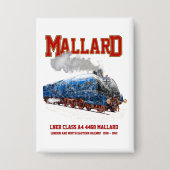 Klasse A4 Mallard - Weltweit schnellste Dampflokom Button (Vorderseite)