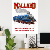 Klasse A4 Mallard - Weltweit schnellste Dampflokom Poster (Heimbüro)