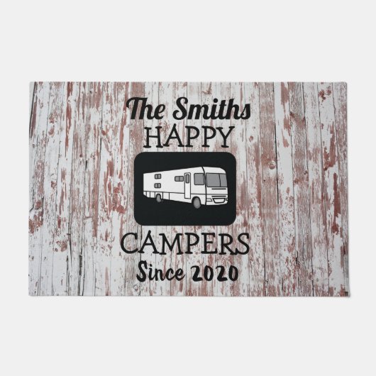 Klasse A RV Camper Doormat mit Barnwood-Hintergrun Fußmatte (Vorderseite)