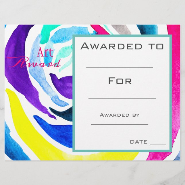 Klasse Art Award Farbe Wasserfarbe (Vorderseite)