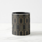 Klasse Art Deco Schwarz und Gold Tasse (Zentrum)
