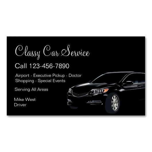 Klasse-Auto-Service oder Uber-Fahrer Magnetische Visitenkarte (Vorderseite)
