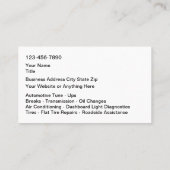 Klasse Automotive Sleek Modern Visitenkarte (Rückseite)