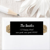 Klasse B/W/Gold Blume Rücksendeadressen-Aufkleber (Insitu)