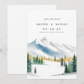 Klasse bearbeitbarer Berg Save The Date (Vorne/Hinten)