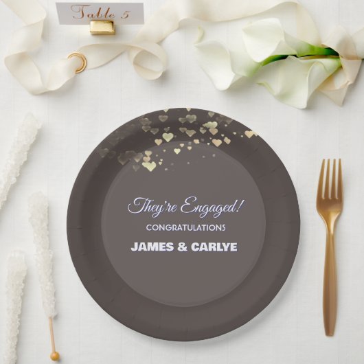 Klasse, benutzerdefinierte Verlobung-Glückwunsch Pappteller (Hochzeit)