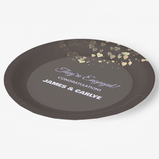 Klasse, benutzerdefinierte Verlobung-Glückwunsch Pappteller (Schrägansicht)