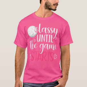 Klasse bis das Spiel Volleyball Game Day V T-Shirt