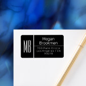 Klasse Blk & Weiß/DIY Name Anschrift Monogramm/VS Adressaufkleber