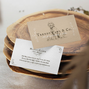 Klasse Boutique Stil Pet Salon Goldendoodle Dog Visitenkarte