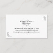 Klasse Boutique Stilsalon Französischer BullDog Visitenkarte (Rückseite)