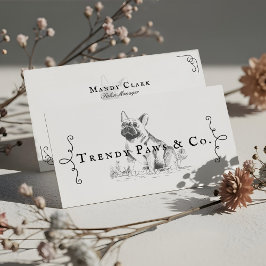 Klasse Boutique Stilsalon Französischer BullDog Visitenkarte