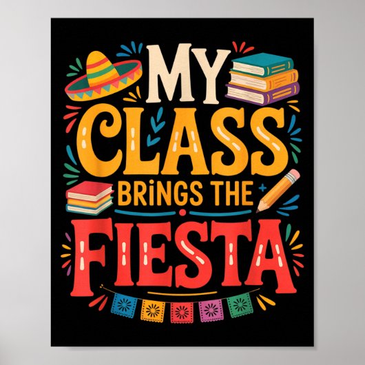 Klasse bringt die Fiesta lustiger Lehrer Schule Poster (Vorne)
