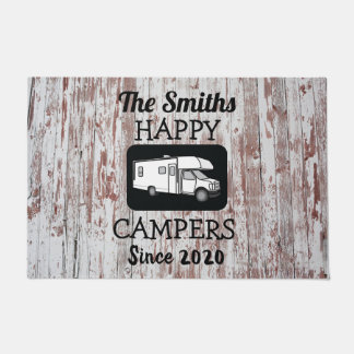 Klasse C Camper Doormat mit Barnwood-Hintergrund Fußmatte