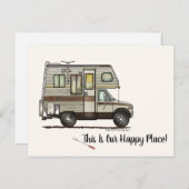 KLASSE C RV Happy Camping Art Niedlich Postkarte (Vorne/Hinten)