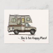 KLASSE C RV Happy Camping Art Niedlich Postkarte (Vorderseite)