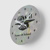 Klasse Cap und Tassel Abschluss Runde Wanduhr (Winkel)