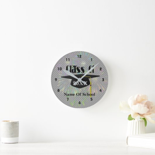 Klasse Cap und Tassel Abschluss Runde Wanduhr (Zuhause)