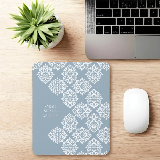 Klasse Damask Regency Geometric Cadet Gray Mousepad