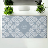 Klasse Damask Regency Geometric Cadet Gray Schreibtischunterlage