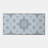 Klasse Damask Regency Geometric Cadet Gray Schreibtischunterlage (Vorderseite)
