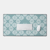 Klasse Damask Regency Geometric Cyan Schreibtischunterlage (Tastatur & Maus)