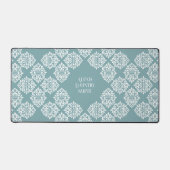 Klasse Damask Regency Geometric Cyan Schreibtischunterlage (Vorderseite)