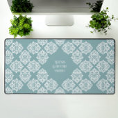 Klasse Damask Regency Geometric Cyan Schreibtischunterlage