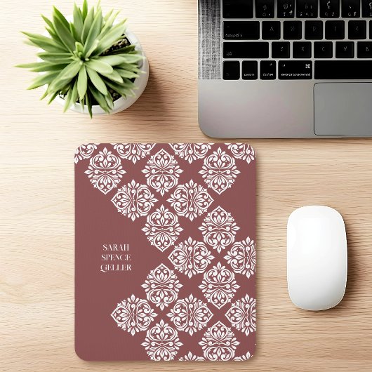 Klasse Damask Regency Geometric Pastel Red Mousepad