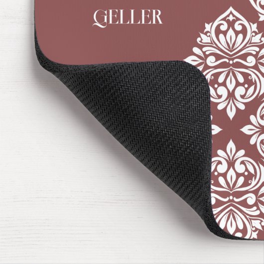 Klasse Damask Regency Geometric Pastel Red Mousepad (Ecke)