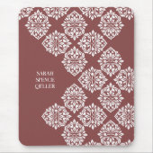 Klasse Damask Regency Geometric Pastel Red Mousepad (Vorne)