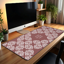 Klasse Damask Regency Geometric Pastel Red Schreibtischunterlage