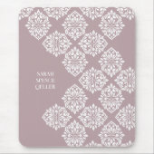 Klasse Damask Regency Geometric Pastellrosa Mousepad (Vorne)