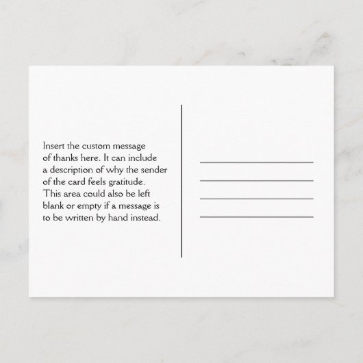 Klasse "Danke für Ihr Mitgefühl" Postkarte (Rückseite)