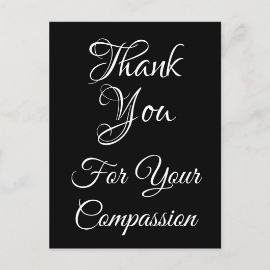 Klasse "Danke für Ihr Mitgefühl" Postkarte (Vorderseite)