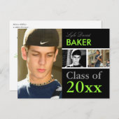 Klasse der 201x Abschluss/DIY-Schriftart+Farben Einladungspostkarte (Vorne/Hinten)