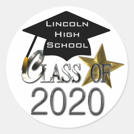 Klasse der 2020-Abschluss-Siegel Runder Aufkleber (Vorderseite)