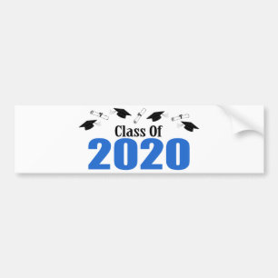 Klasse der 2020 Karten und Diplome (blau) Autoaufkleber