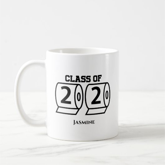 Klasse der 2020-Toilettenpapier Abschluss Geschenk Kaffeetasse (Links)