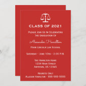 Klasse der 2021-Skala-Abschluss einladen (rot) Einladung (Vorne/Hinten)