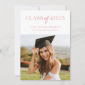 Klasse der 2023 Foto Abschluss Einladung Rot (Vorderseite)