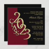 Klasse der 2023 Grad Burgund und Gold Einladung (Vorne/Hinten)