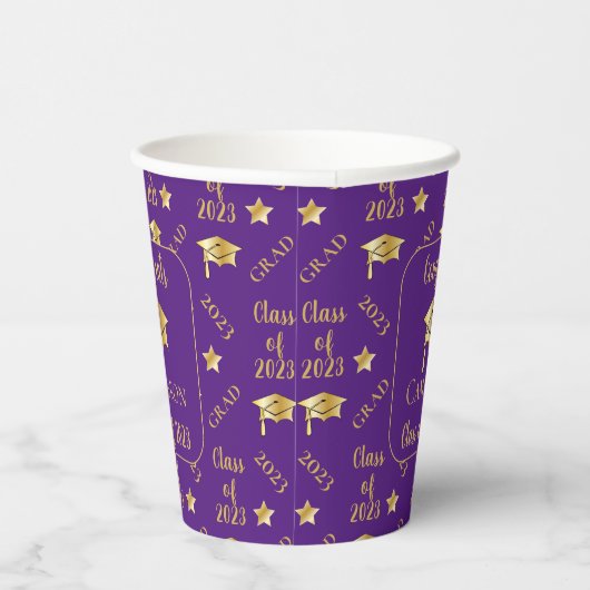 Klasse der 2023-Grad-Graduationsobergrenze - Lila Pappbecher (Rechts)