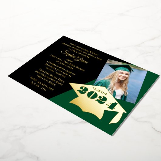Klasse der 2023 Graduation Cap Foil Einladung (Gedreht)