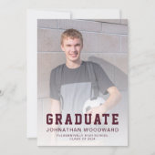 Klasse der 2024 Fotos Burgundy Grad Ankündigung (Vorderseite)