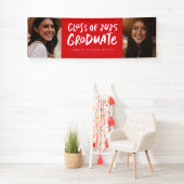 Klasse der 2025-Absolventen roten zwei Foto-Abschl Banner (Insitu)